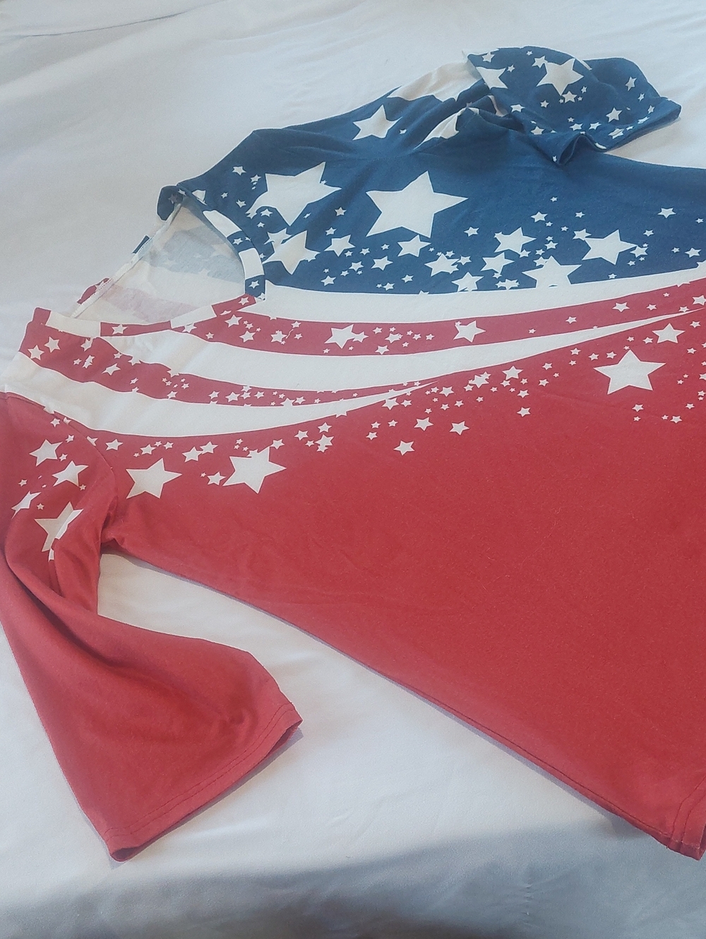 Womens Red & Blue Star Print Top - Patriotic Graphic.Size XXL.